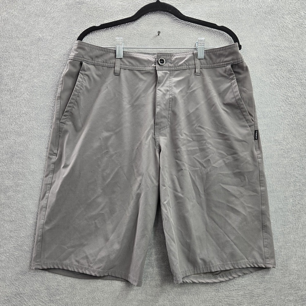 O'Neill Men Shorts 32 Gray Chino Button 11" Inseam